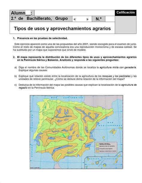 Lyceo Hispánico Ejercicio Práctico De Geografía De España Nº 94