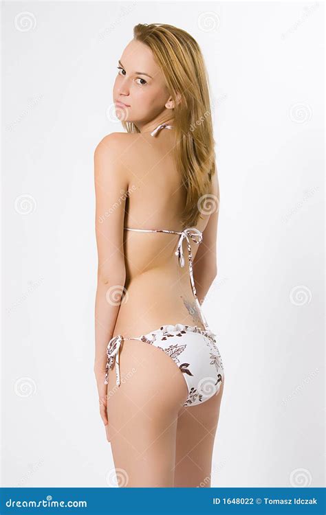 Slim Woman With Bikini Stock Photo Image Of Three Closeup