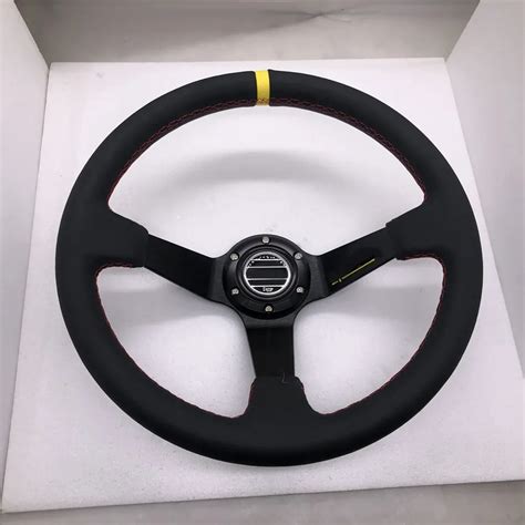 Universal Jdm 14inch 350mm Real Leather Steering Wheel Rally Volantes