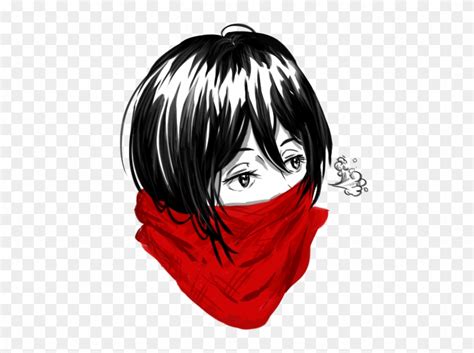 Maybe you would like to learn more about one of these? Drawn Scarf Anime Face - Mikasa Transparent Head, HD Png ...
