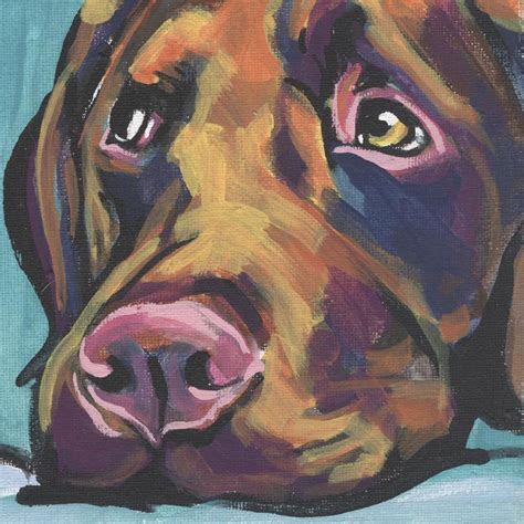 Chocolate Lab Labrador Retriever Dog Portrait Art Print Of Pop Etsy