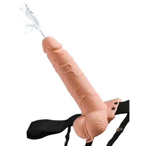 Fetish Fantasy Hollow Squirting Strap On With Balls White Sex Toys Adult Novelties