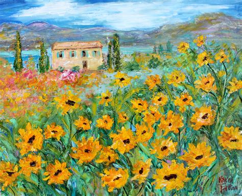 Palette Knife Painters International Tuscany Sunflower Fields