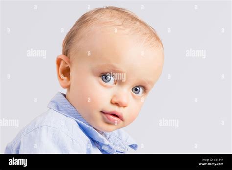 Toddler With Big Blue Eyes Stock Photo Alamy