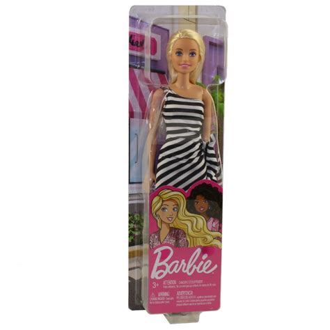 Mattel Barbie Glitz Doll Striped Dress Black And White New And Mint