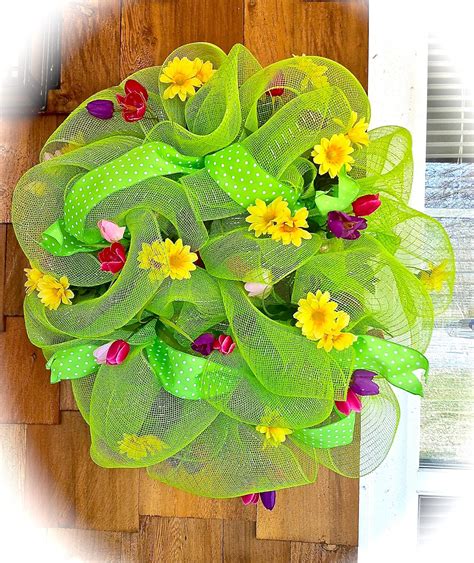 Everyday Donna Deco Mesh Spring Wreath