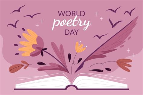 Free Vector Flat World Poetry Day Background