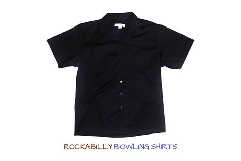 Classic Black Retro Bowling Shirt For Rockabillies And Bowlers