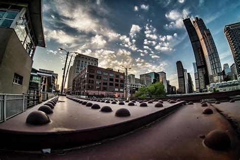 A Fisheye View Of The Chicago River Bridge Photograph By Sven Brogren