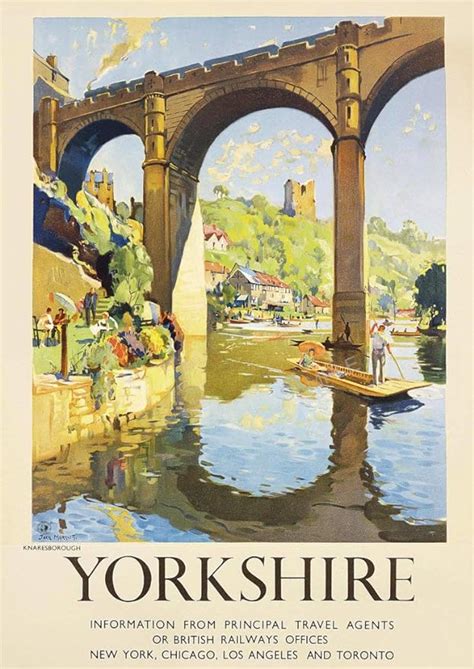 Vintage Railway Poster Yorkshire Knaresborough Harrogate Wall Art Deco