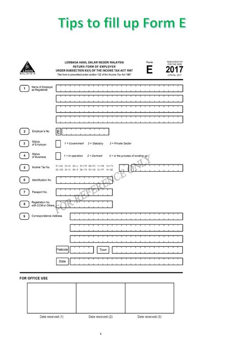 Tips To Fill Up Form E Teh And Partners