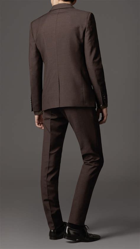 Lyst Burberry Slim Fit Wool Mohair Blend Suit In Brown For Men