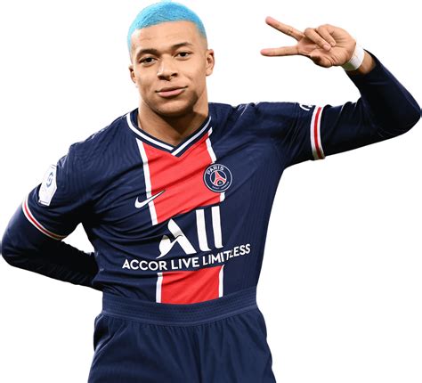 Kylian Mbappe Psg Render Blue Hair