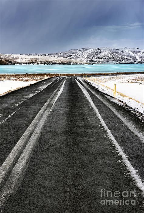 Road Along Frozen Lake Photograph By Anna Om Fine Art America
