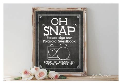 Instant Oh Snap Please Sign Our Polaroid Guestbook By Jojomimi