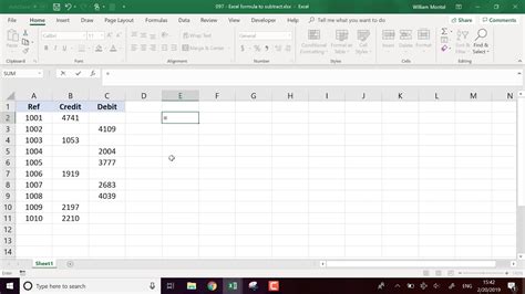 Excel Subtract Formula How To Subtract In Excel Youtube