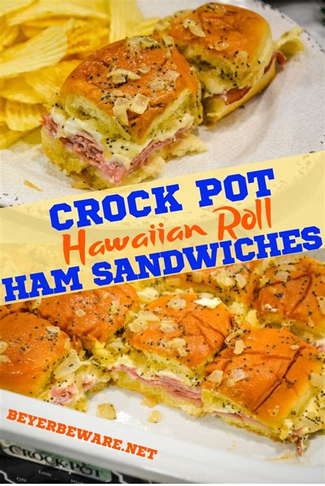 Crock Pot Hawaiian Roll Ham Sandwiches Are The Warm Buttery Mustard Ham Sandwich Recipe Made