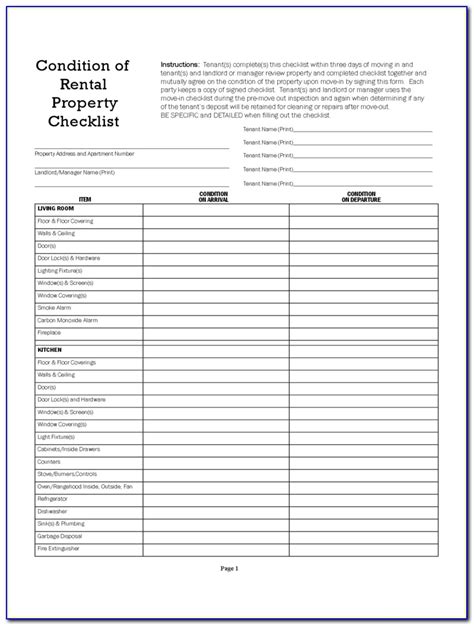 Template Rental Property Inspection Checklist Templates 2 Resume