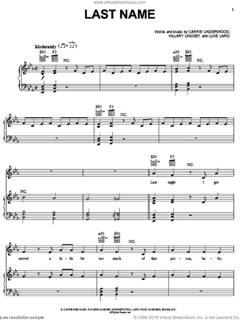 Carrie underwood was inducted into the grand ole opry in 2008 at the age. Underwood - Last Name sheet music for voice, piano or guitar