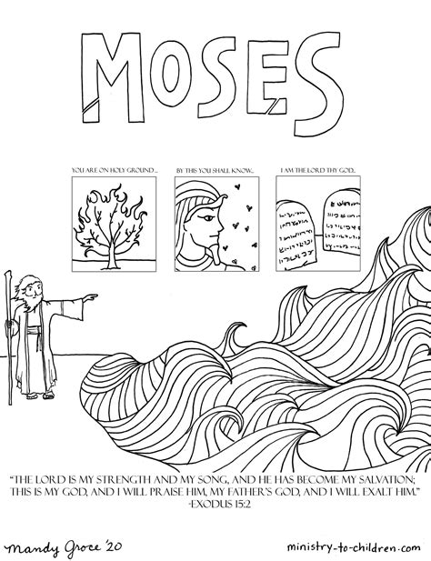 I am a child of god, coloring activity. Moses Coloring Page