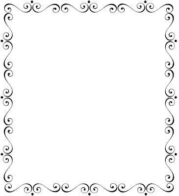 A Black And White Square Frame With Swirly Scrolls On The Edges In An