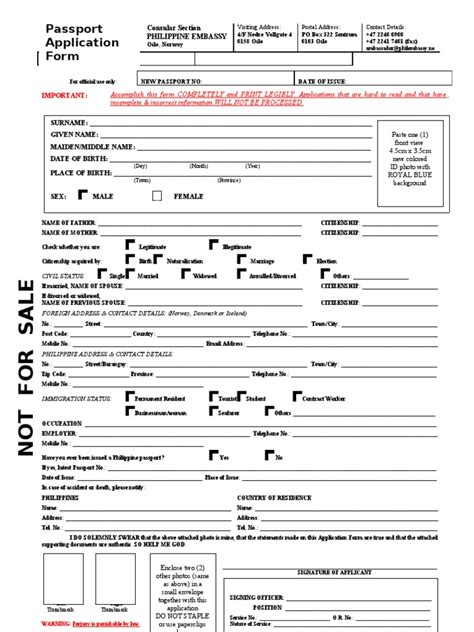 Printable Passport Application Form Philippines Printable Forms Free