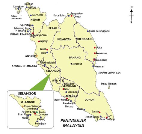 Map Of Peninsular Malaysia And The 2 Chosen Sites Doe 2005 Download