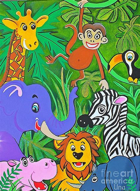 Jungle By Una Miller Jungle Art Jungle Drawing Drawing For Kids
