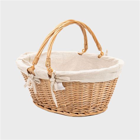 Oval Wicker Shopping Basket With Liner Uk
