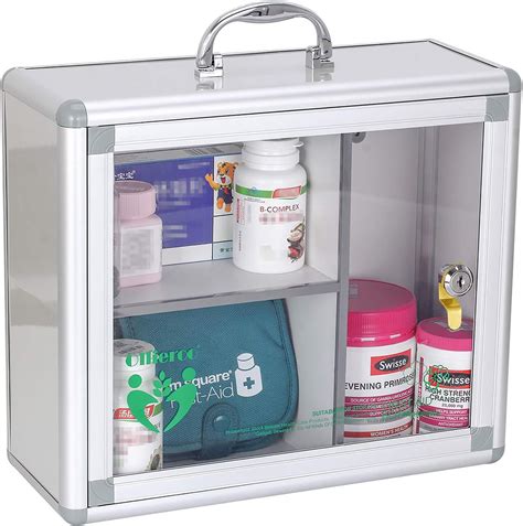 Ollieroo Portable Wall Medicine Cabinet Box Lock Medication Box With