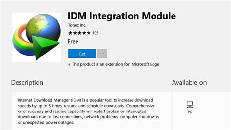 Idm features like pause/resume, scheduler, queues, etc. Internet Download Manager (IDM) extension for Microsoft ...