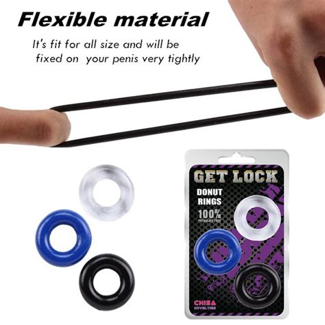 3pcs Tpr Silicone Cock Rings Delay Ejaculation Soft Penis Ring Flexible Cockring Penisring Sex