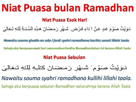 Niat Puasa Bulan Ramadhan