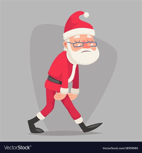 Tired Sad Weary Santa Claus Vintage Walk Character