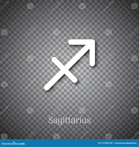 Sagittarius Astrological Symbol With Shadow Stock Vector Illustration