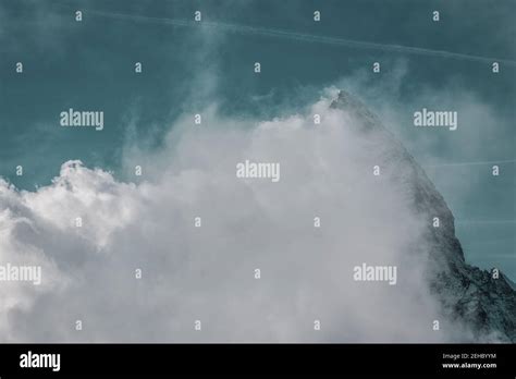 Matterhorn Summit Covered With Clouds Stock Photo Alamy