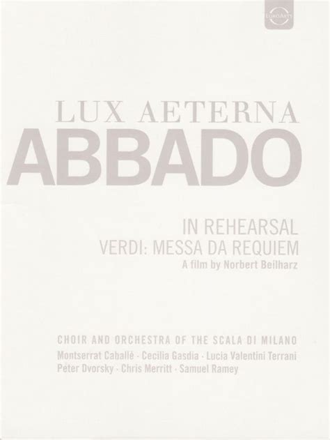 Jp Abbado In Rehearsal Verdi Messa Da Requiem Dvd