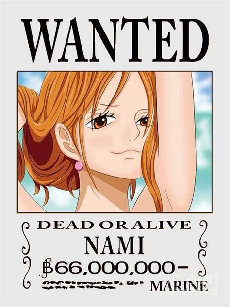 Bounty Nami Wanted One Piece Digital Art By Aditya Sena Fine Art