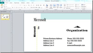 These templates come in all shapes, sizes, and styles to business cards. Design, Create a Business Card using Microsoft Publisher
