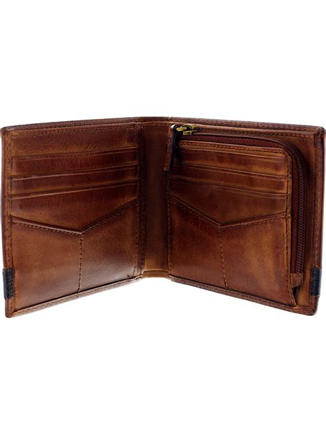 Fossil Mens Quinn L Zip Bifold Leather Wallet Ebay