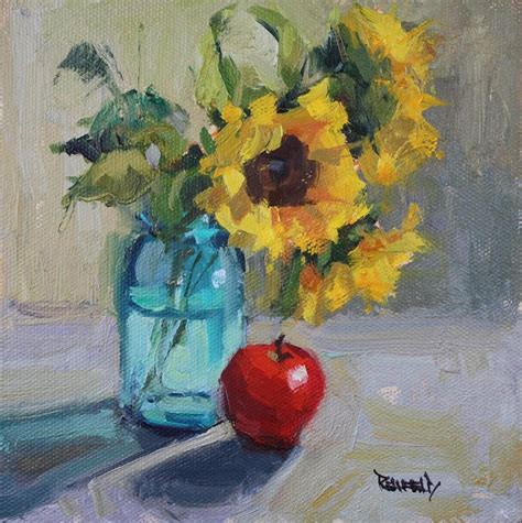 Daily Paintworks Cathleen Rehfeld Flower Art Painting Painting