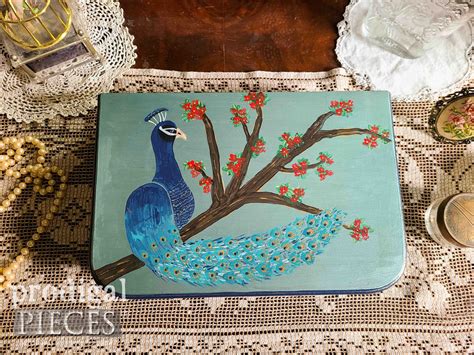 Vintage Jewelry Box Makeover With Peacock Design Prodigal Pieces