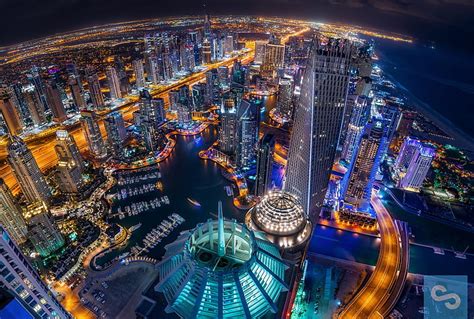 Hd Wallpaper Aerial Photography Of City Buildings Night The City