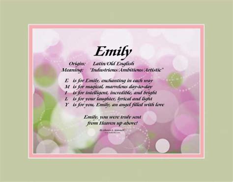 Emily Girls Name Meaning Origin And Popularity Lindseyboo