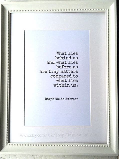 Classroom poster of ralph waldo emerson's quote: What Lies Behind Us And What Lies Before Us. Ralph Waldo Emerson. Literary Quote. Mindfulness ...