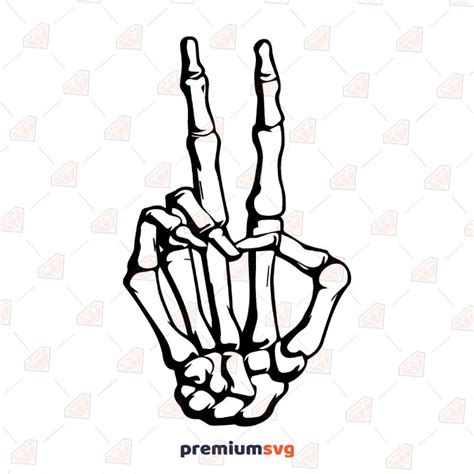 Peace Sign Skeleton Hand Svg Design Halloween Svg Premiumsvg