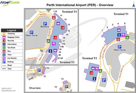 Perth Perth International Per Airport Terminal Map Overview