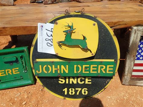 John Deere Metal Sign C6 Jm Wood Auction Company Inc