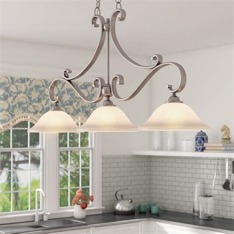 andover mills™ macalla 3 light kitchen island linear pendant and reviews wayfair