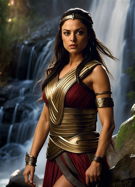Mila Kunis As A Beautiful Female Greek Warrior By Jungle Waterfall Ai